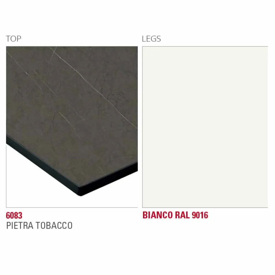 طاولة طعام بسطح Hpl وقاعدة معدنية، صنع في إيطاليا - أريستو Viadurini