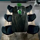 طاولة طعام مع سطح من الرخام الإيطالي الفاخر - سيتيميو Viadurini