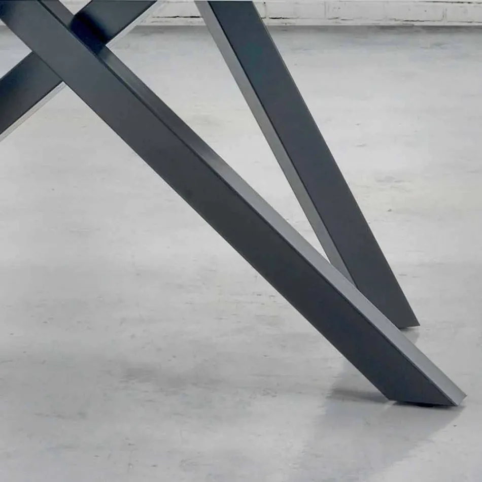 طاولة طعام بسطح خشبي مكسو، صنع في إيطاليا - سيتيميو Viadurini