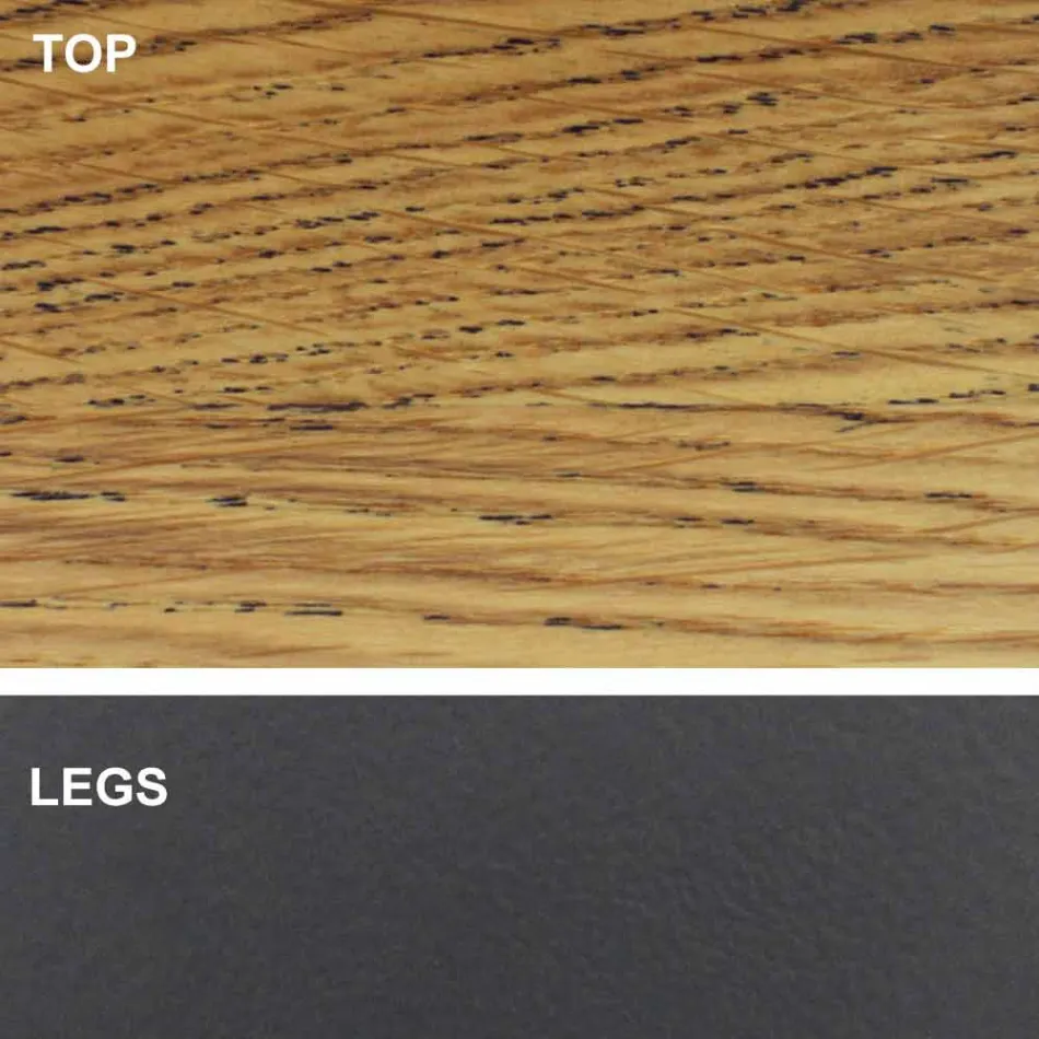 طاولة طعام بسطح خشبي مكسو، صنع في إيطاليا - سيتيميو Viadurini