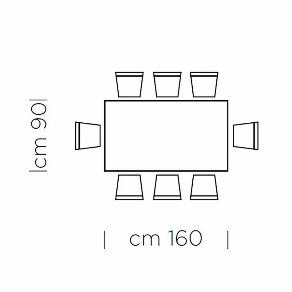 طاولة طعام بسطح خشبي مكسو، صنع في إيطاليا - سيتيميو Viadurini