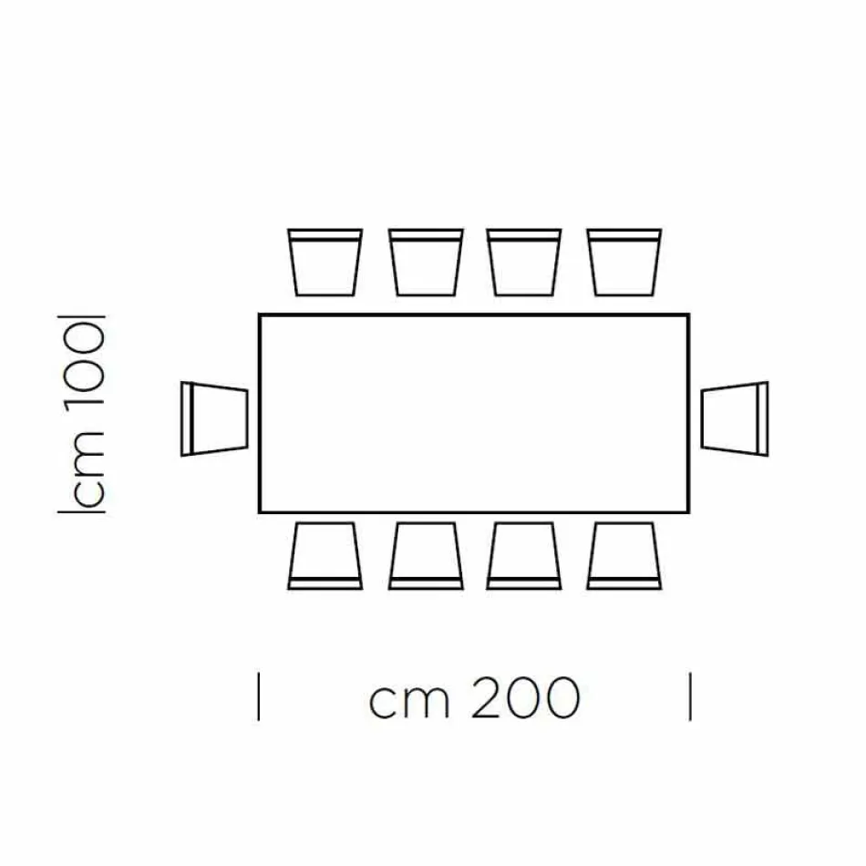 طاولة طعام بسطح خشبي مكسو، صنع في إيطاليا - سيتيميو Viadurini