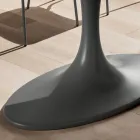 طاولة طعام عالية الجودة مع سطح زجاجي مطلي مصنوع في إيطاليا - برونتولو Viadurini