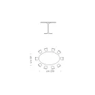 طاولة طعام بسطح بيضاوي مكسو بالقشرة، صنع في إيطاليا - دولارات Viadurini