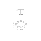 طاولة طعام بسطح بيضاوي من صفائح HPL، صنع في إيطاليا - دولارات Viadurini