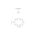 طاولة طعام بسطح بيضاوي من صفائح HPL، صنع في إيطاليا - دولارات Viadurini