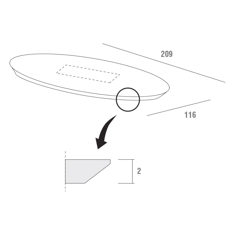 طاولة طعام بسطح بيضاوي من الخشب الرقائقي، صنع في إيطاليا - برونتولو Viadurini