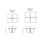 طاولة طعام ذات سطح مربع وقاعدة زجاجية، صنع في إيطاليا - تيسيو Viadurini
