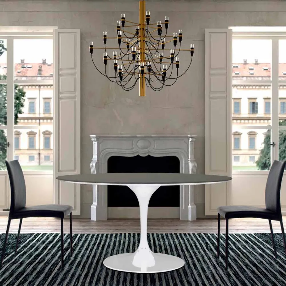 طاولة طعام ذات سطح دائري من فينيكس عالي الجودة، صنع في إيطاليا - دولارات Viadurini