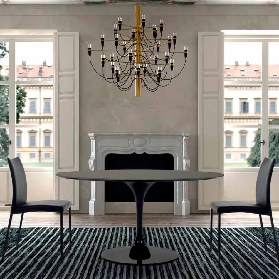 طاولة طعام ذات سطح دائري من فينيكس عالي الجودة، صنع في إيطاليا - دولارات Viadurini