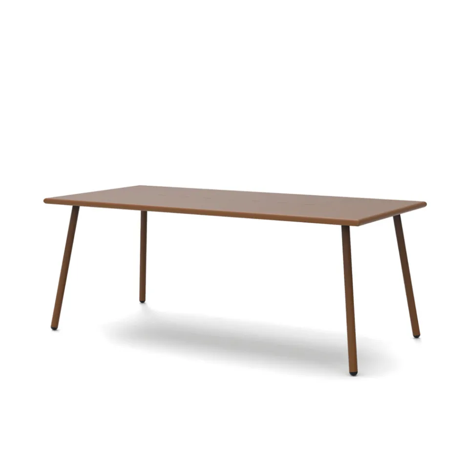 طاولة طعام خارجية مستطيلة من الفولاذ المجلفن، صنع في إيطاليا - إلفيا Viadurini