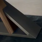 طاولة طعام بتصميم مميز بسطح معدني من خشب الجوز كاناليتو - خشب زوراتو Viadurini