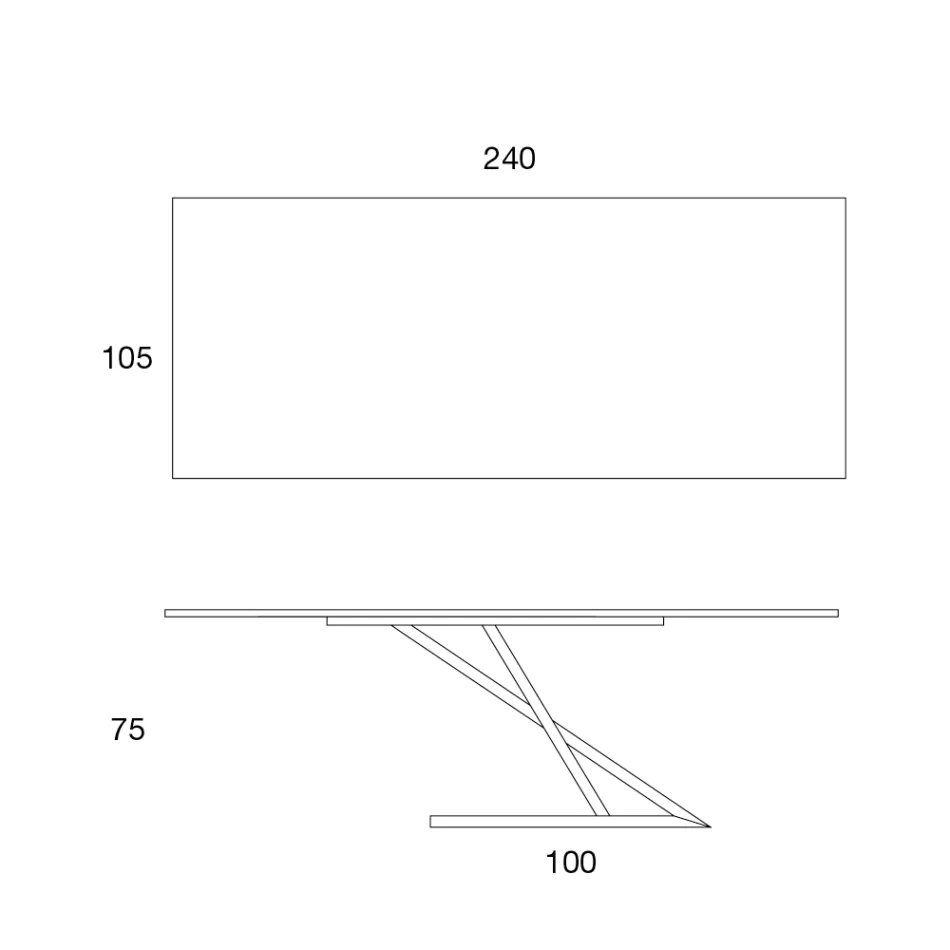 طاولة طعام بتصميم مميز بسطح معدني من خشب الجوز كاناليتو - خشب زوراتو Viadurini