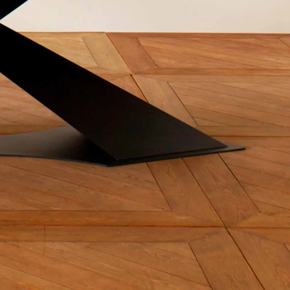 طاولة طعام بتصميم عصري مع سطح من خشب البلوط من إنتاج إليوت في إيطاليا Viadurini