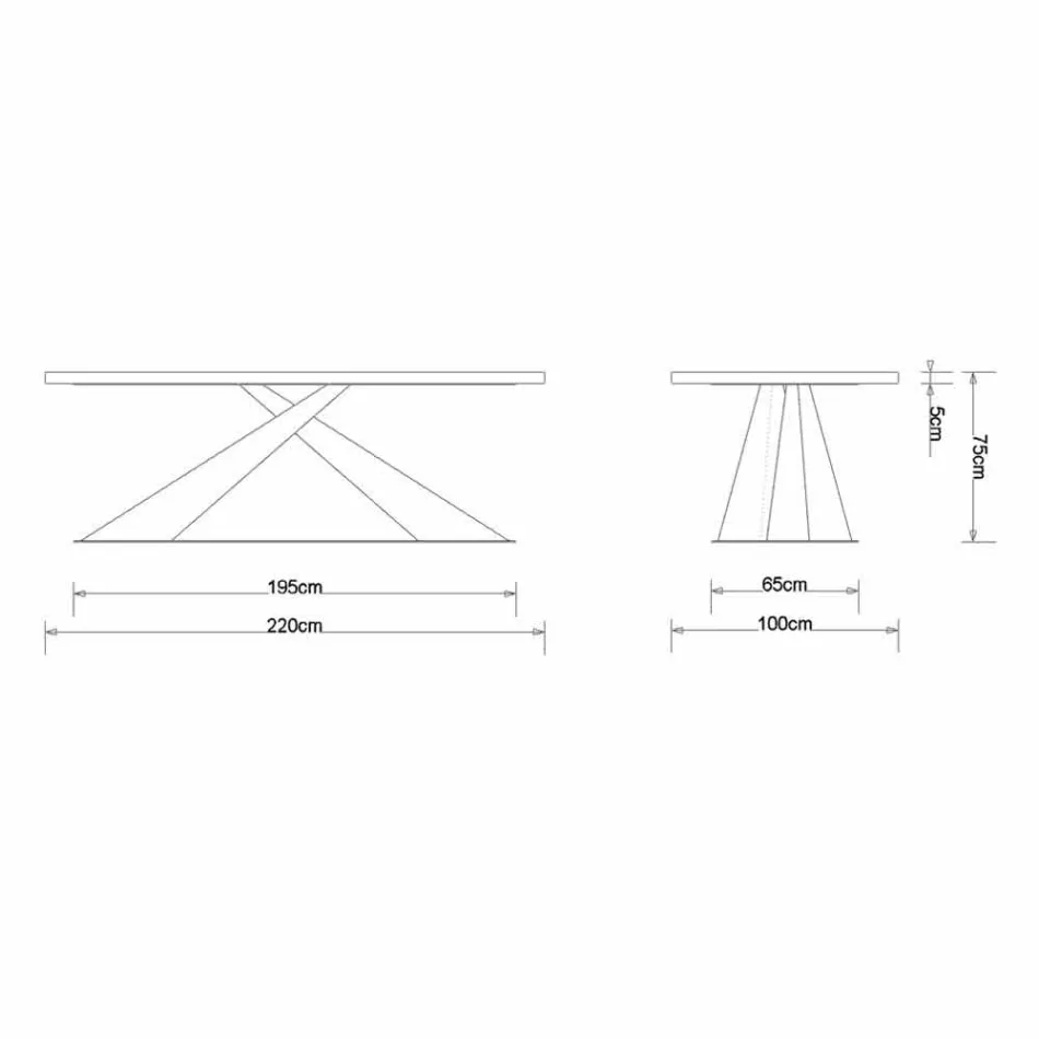 طاولة طعام بتصميم عصري مع سطح من خشب البلوط من إنتاج إليوت في إيطاليا Viadurini