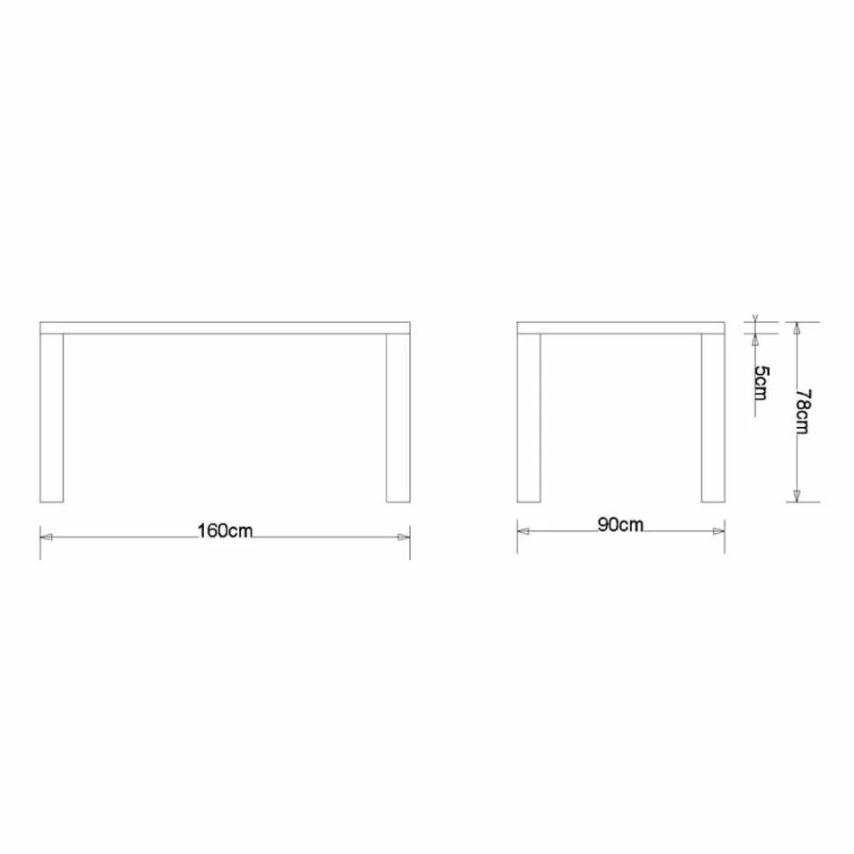 طاولة طعام بتصميم عصري من خشب البلوط الصلب، طول 160 سم × عرض 90 سم، لوران Viadurini
