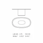 طاولة طعام بيضاوية بتصميم عصري من خشب MDF أزرق ونحاس، صنع في إيطاليا - Oku Viadurini