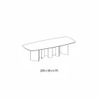 طاولة طعام بتصميم مميز بقاعدة من السيراميك والزجاج المدخن، صنع في إيطاليا - عشوائي Viadurini