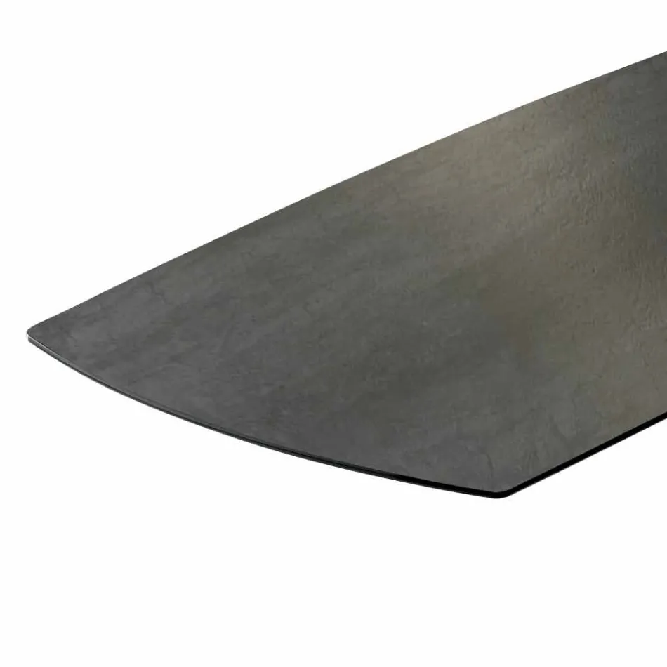 طاولة طعام بتصميم مميز بقاعدة من السيراميك والزجاج المدخن، صنع في إيطاليا - عشوائي Viadurini