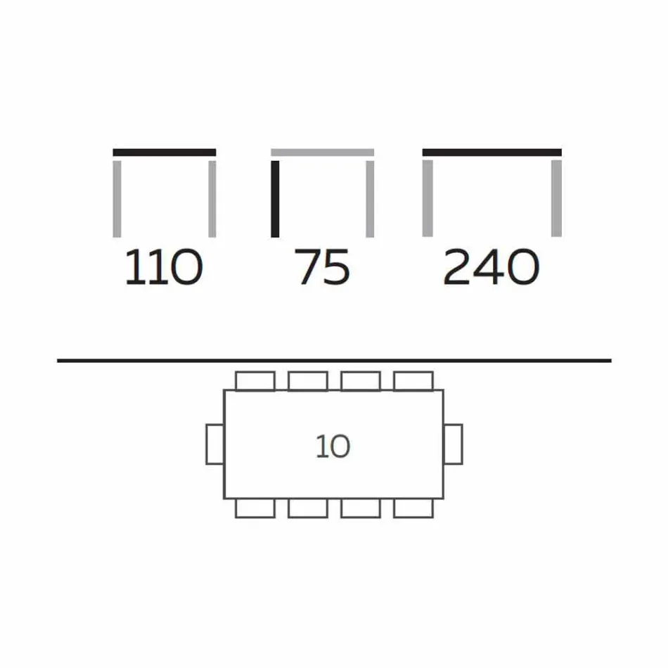 طاولة طعام بتصميم عصري من خشب الجريس والرماد، صنع في إيطاليا - شارول Viadurini