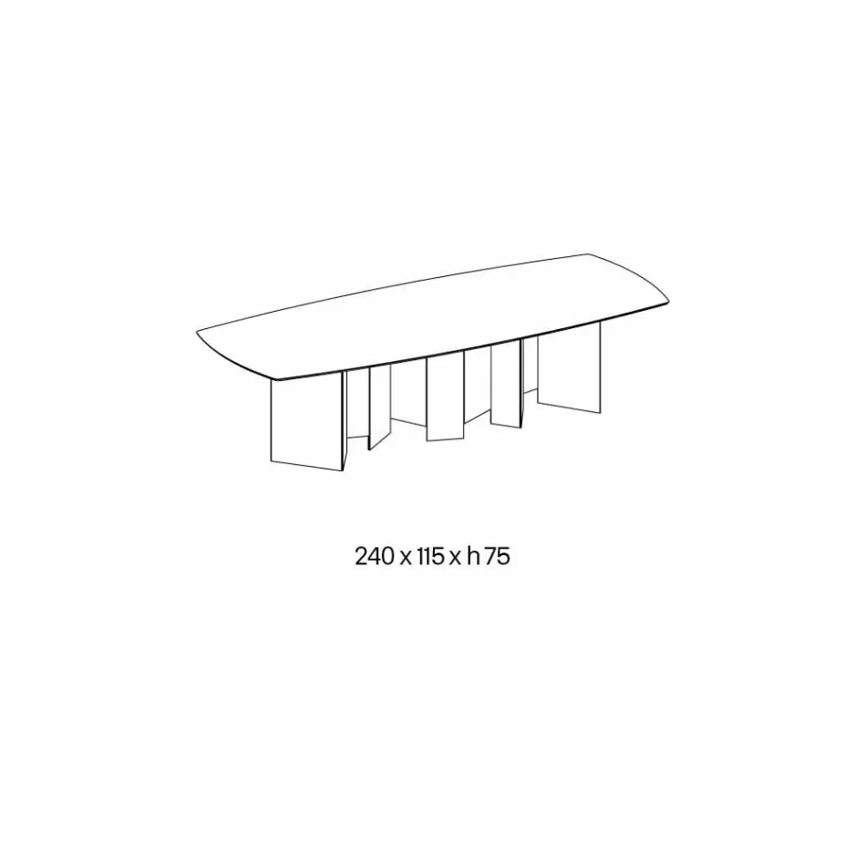 طاولة طعام سيراميك وقاعدة زجاجية خفيفة الوزن مصنوعة في إيطاليا - عشوائي Viadurini