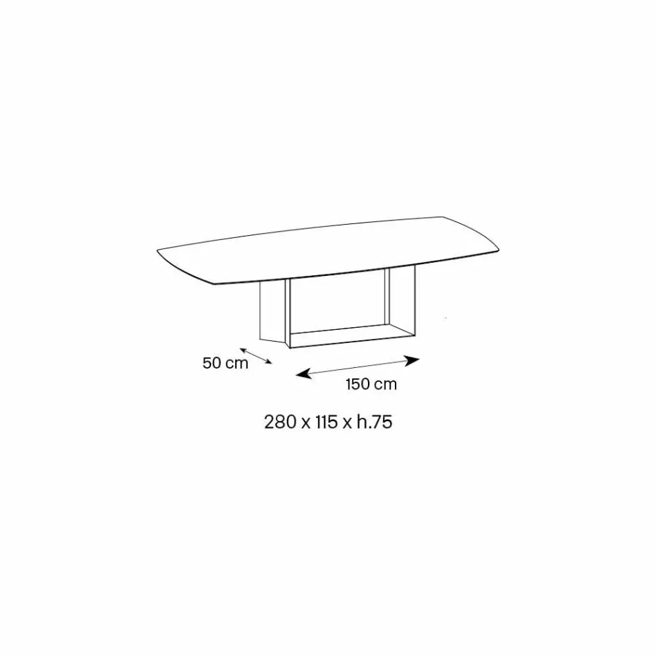 طاولة طعام إمبيرادور من السيراميك والمعدن البرونزي، صنع في إيطاليا - بني غامق Viadurini
