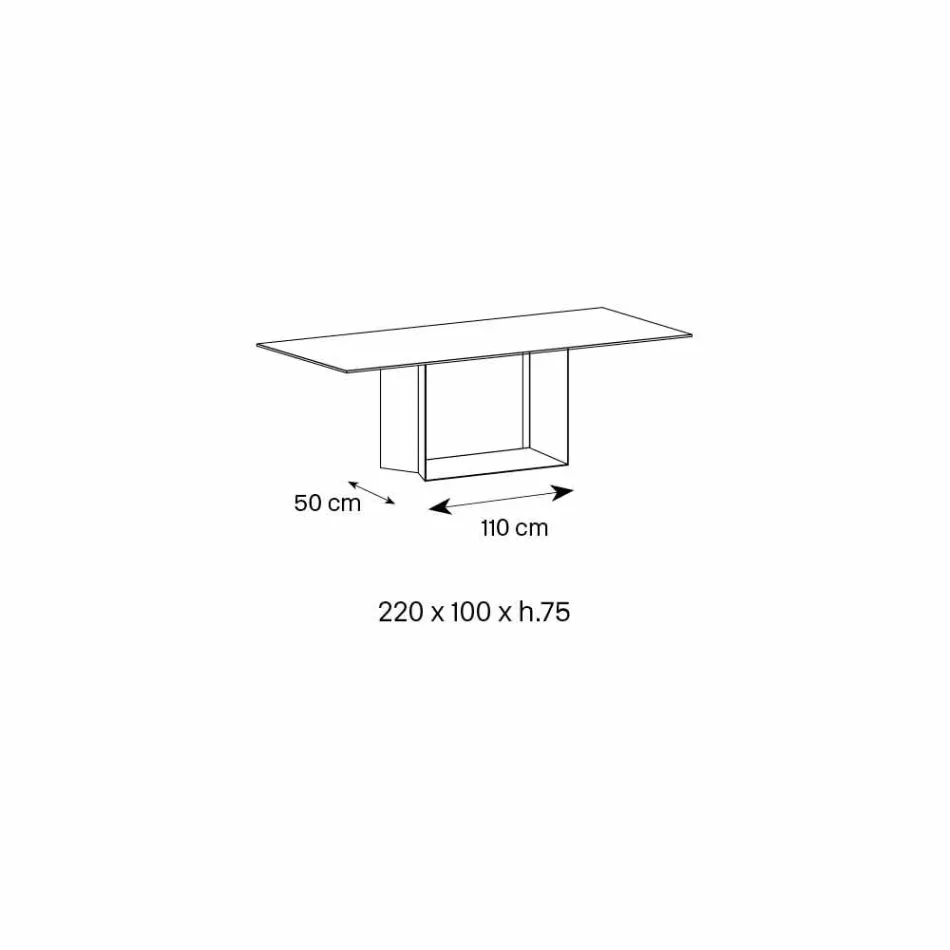 طاولة طعام سيراميك من حجر سافوي من أنثراسايت، صنع في إيطاليا - بني غامق Viadurini