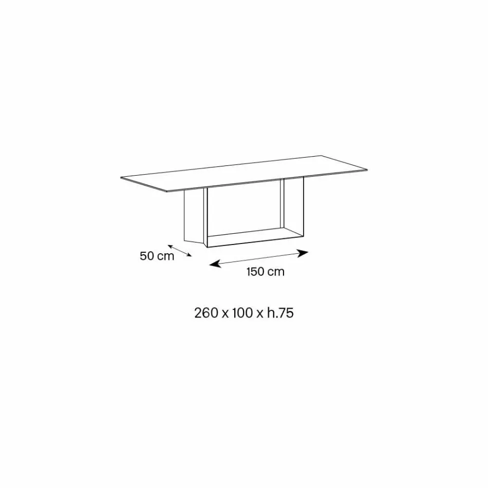 طاولة طعام سيراميك من حجر سافوي من أنثراسايت، صنع في إيطاليا - بني غامق Viadurini