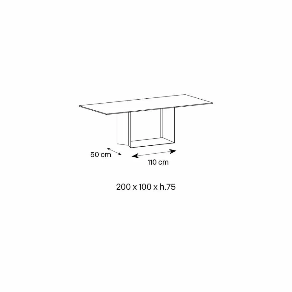 طاولة طعام سيراميك من حجر سافوي من أنثراسايت، صنع في إيطاليا - بني غامق Viadurini