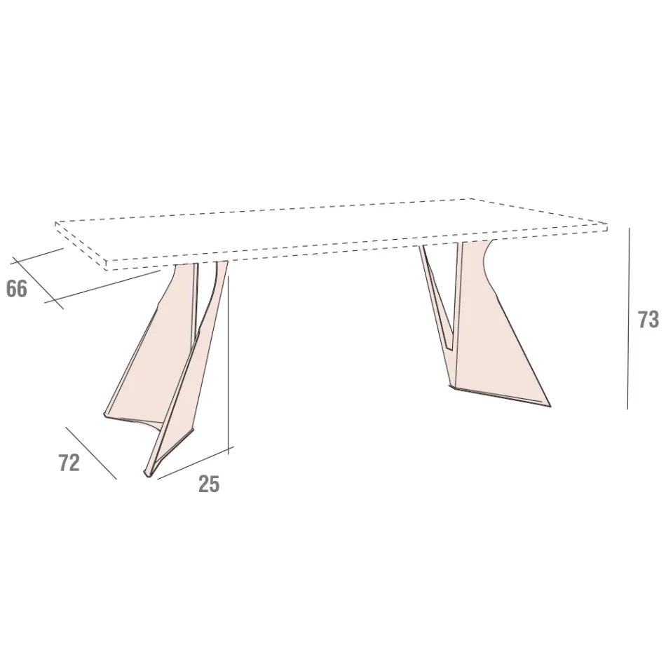 طاولة طعام مصنوعة من خشب فينيكس ومعدن مطلي، صنع في إيطاليا - دوتو Viadurini