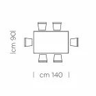 طاولة طعام من فينيكس الرمادي والفولاذ المطلي، صنع في إيطاليا - سيتيميو Viadurini