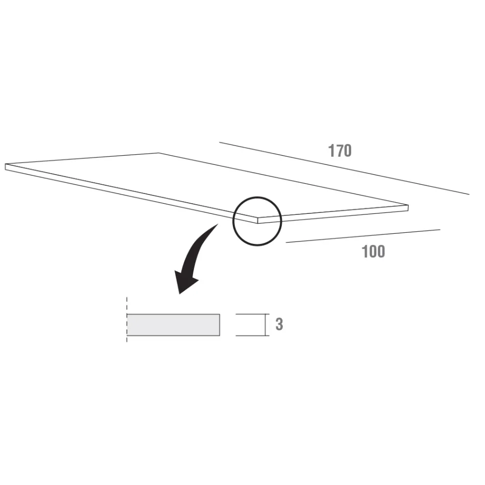 طاولة طعام Hpl بقاعدة معدنية، صنع في إيطاليا، ثمينة - كارلينو Viadurini