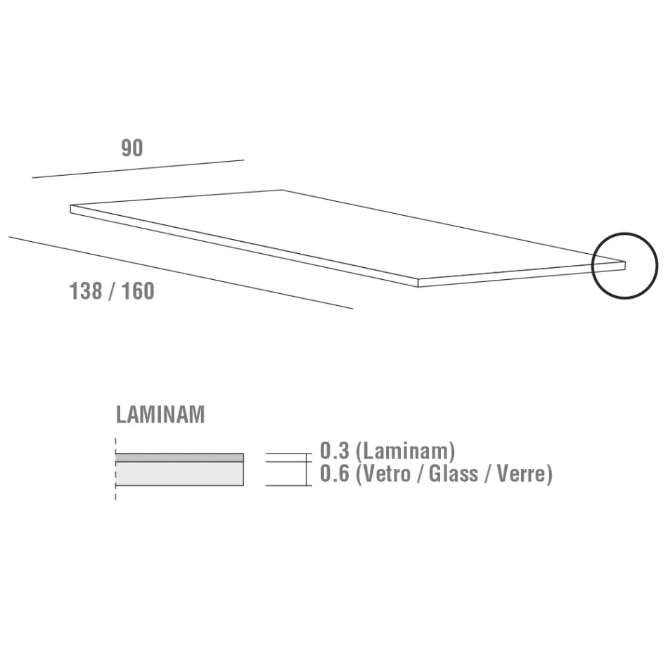 طاولة طعام من لامينام بهيكل من الألومنيوم، صنع في إيطاليا - بافاريا Viadurini