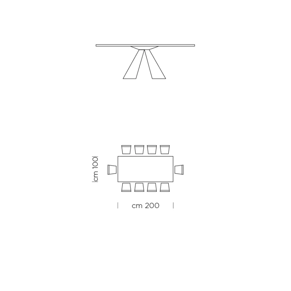 طاولة طعام مصنوعة من صفائح HPL وفولاذ عالي الجودة مصنوع في إيطاليا - دالماتيان Viadurini