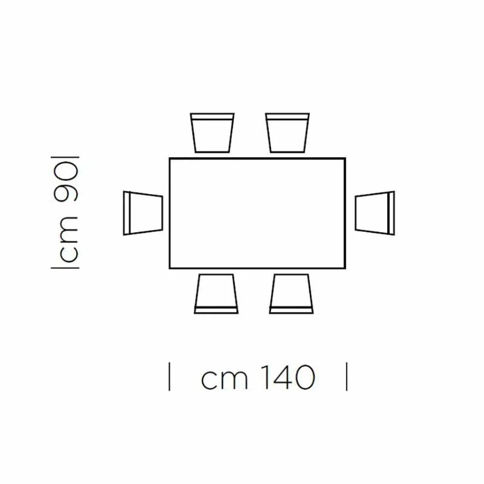 طاولة طعام من صفائح HPL وفولاذ إيطالي فاخر - سيتيميو Viadurini