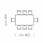 طاولة طعام من صفائح HPL وفولاذ إيطالي فاخر - سيتيميو Viadurini