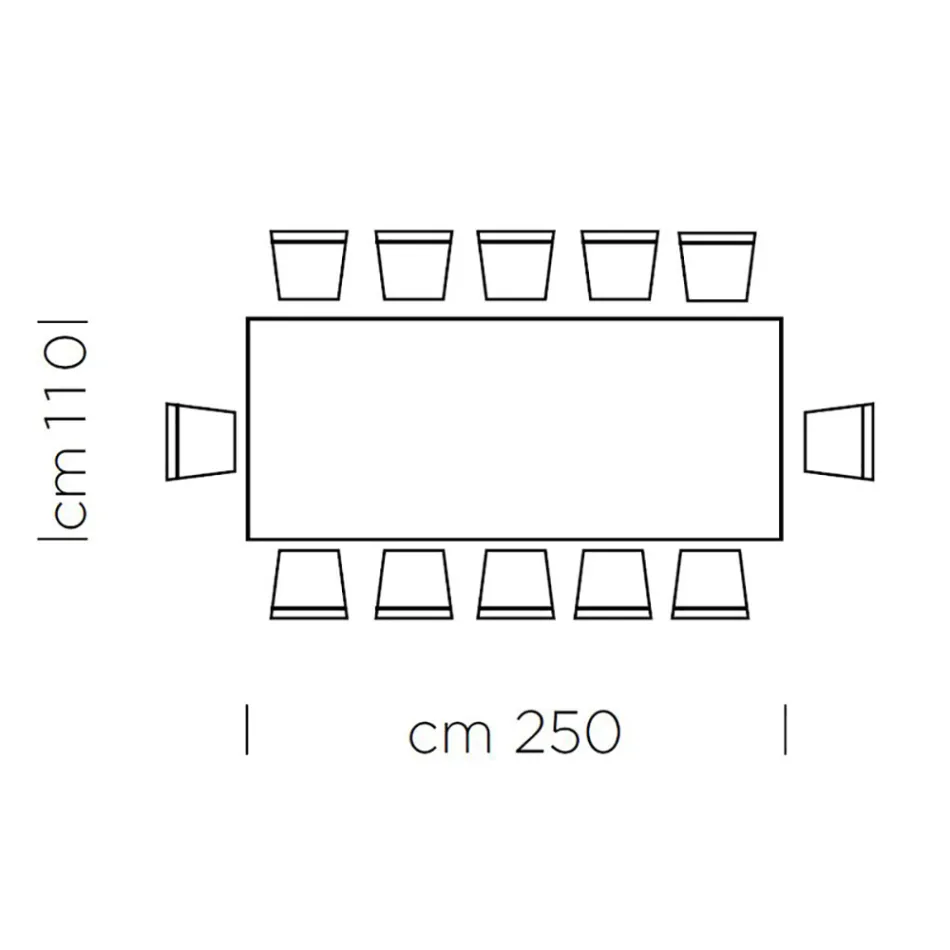 طاولة طعام من صفائح HPL وفولاذ إيطالي فاخر - سيتيميو Viadurini