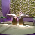 طاولة طعام خشبية ذات سطح زجاجي، صنع في إيطاليا، بارتولو Viadurini