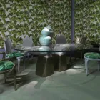 طاولة طعام خشبية ذات سطح زجاجي، صنع في إيطاليا، بارتولو Viadurini