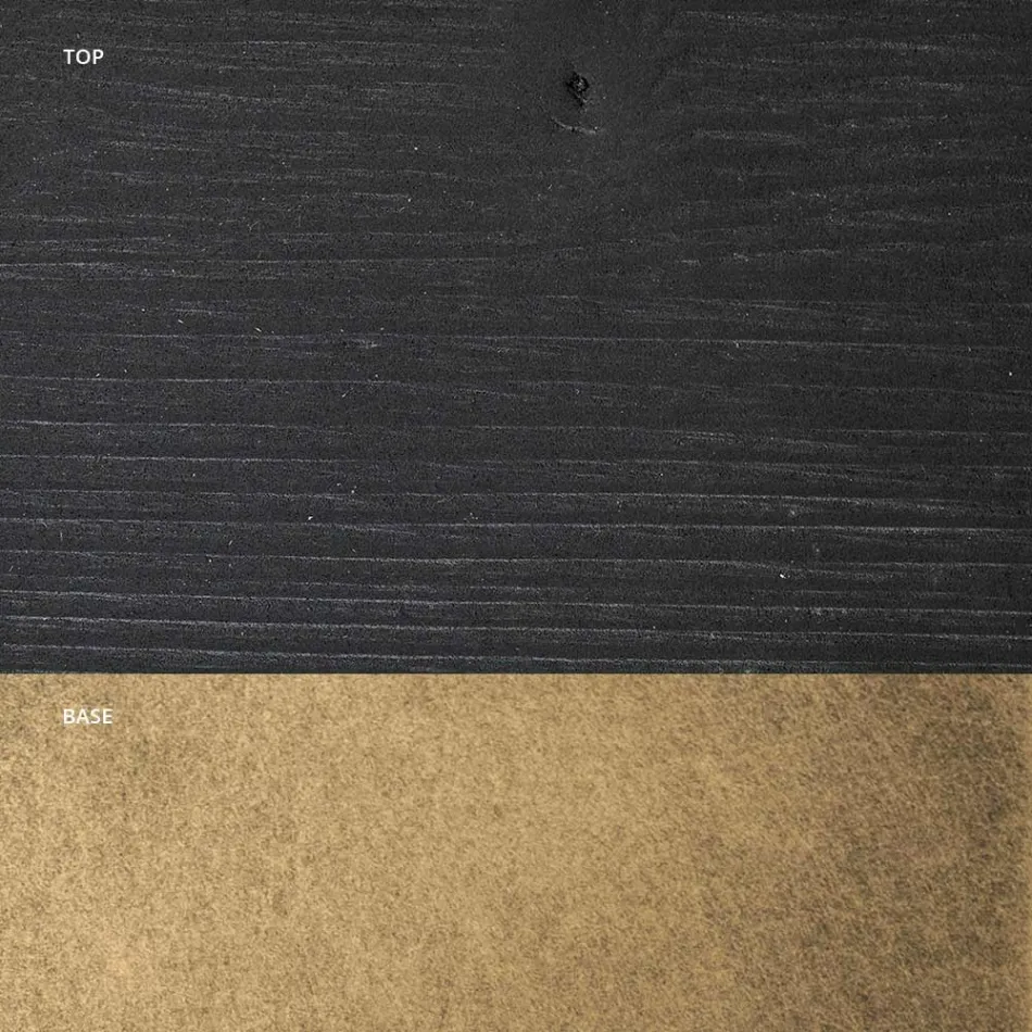 طاولة طعام من خشب البلوط المعقود وعناصر معدنية مصنوعة في إيطاليا - جيوسي Viadurini