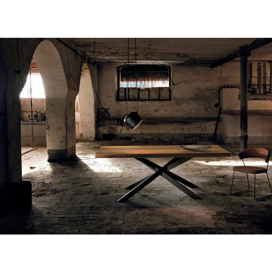 طاولة طعام حديثة من الخشب الصلب مصنوعة في إيطاليا أونسينو Viadurini