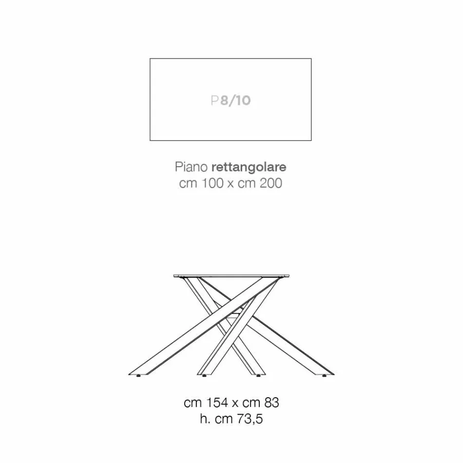 طاولة طعام مصنوعة من خشب MDF ومعادن حديثة، صنع في إيطاليا، ديونيجي Viadurini