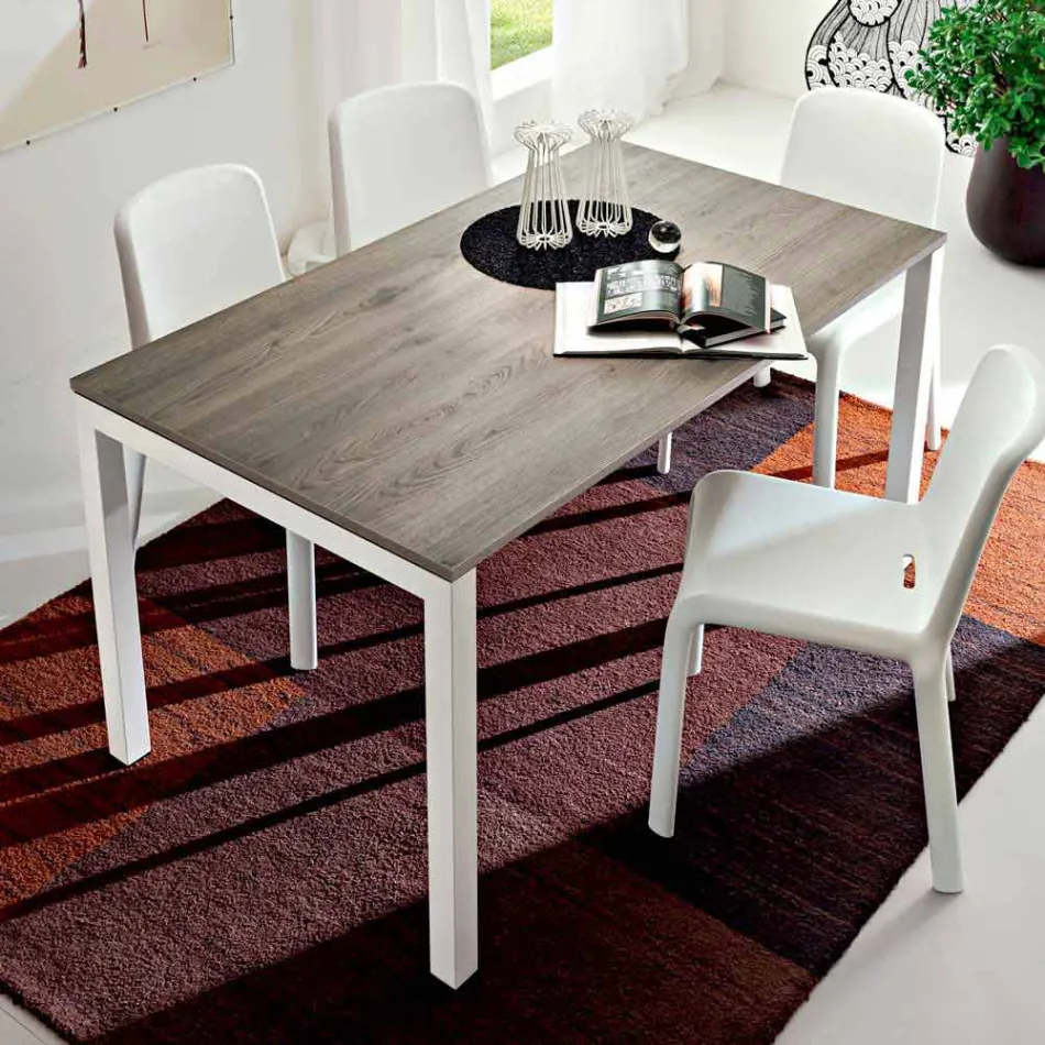 طاولة طعام من الميلامين والمعدن المطلي، صنع في إيطاليا - ريميجيو Viadurini