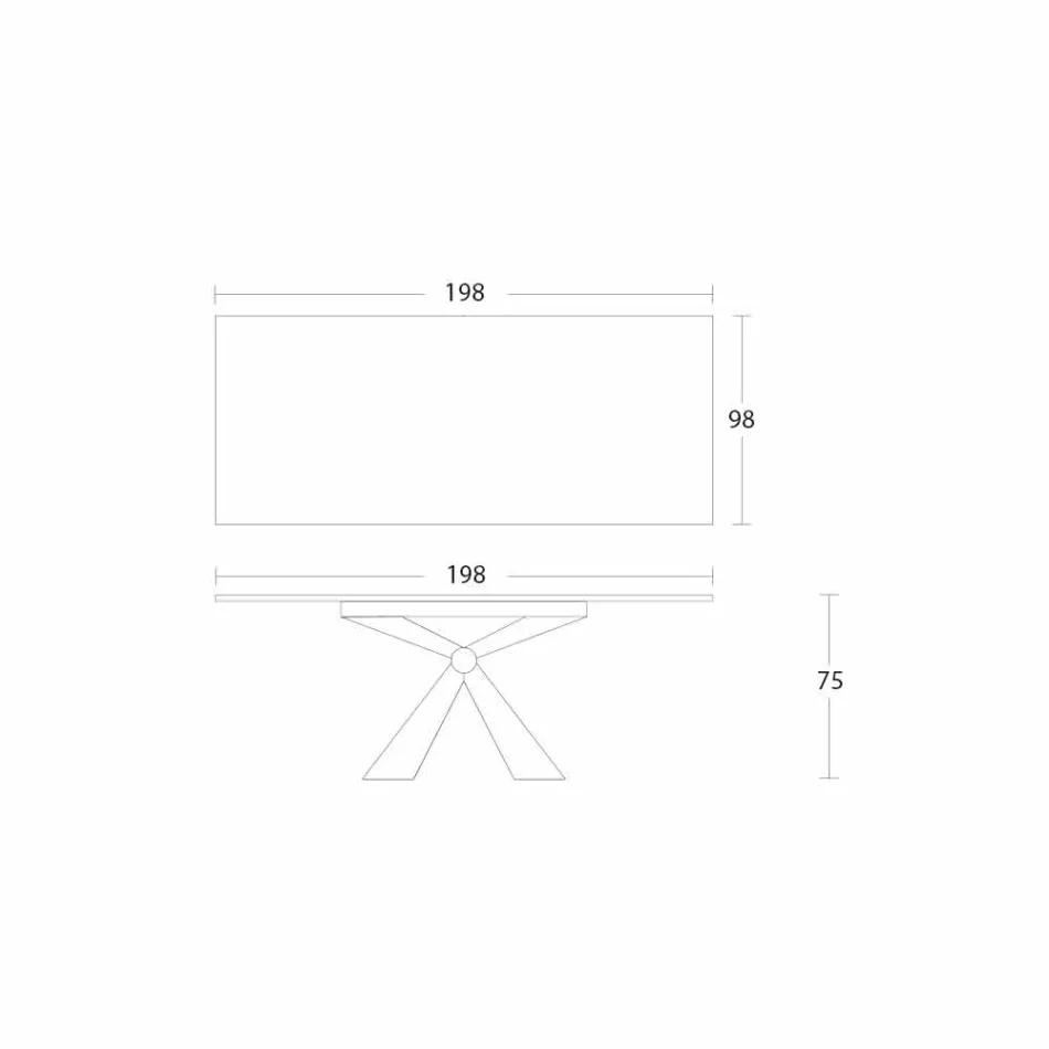 طاولة طعام معدنية وسطح سيراميكي بتصميم إيطالي - أناكوندا Viadurini