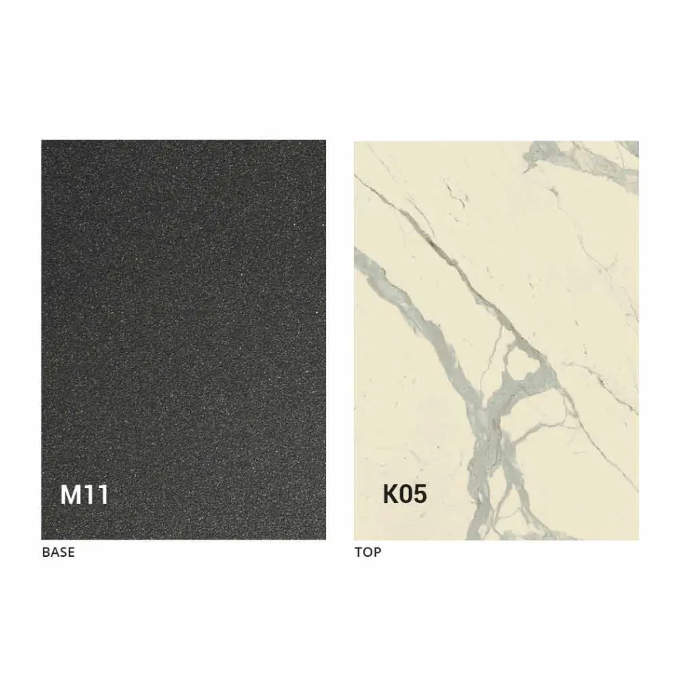 طاولة طعام معدنية وسطح سيراميكي بتصميم إيطالي - أناكوندا Viadurini