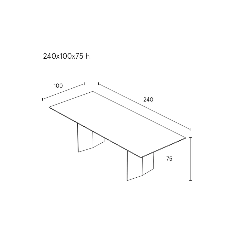 طاولة طعام من الخشب الرقائقي المكسو بقشرة من خشب الدردار المعالج حرارياً - حوض أسماك Viadurini