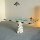 Uranus contemporary stone and crystal dining table Viadurini