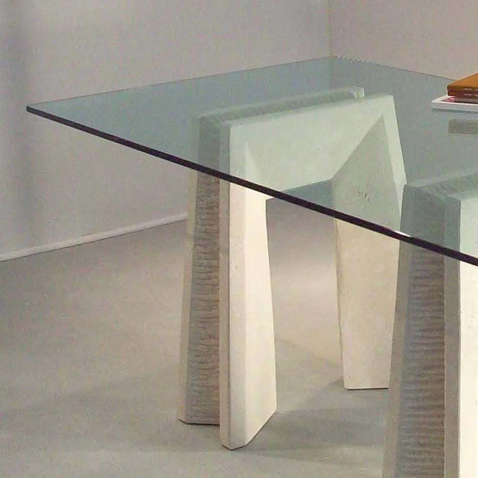 Arianna contemporary stone and crystal dining table Viadurini