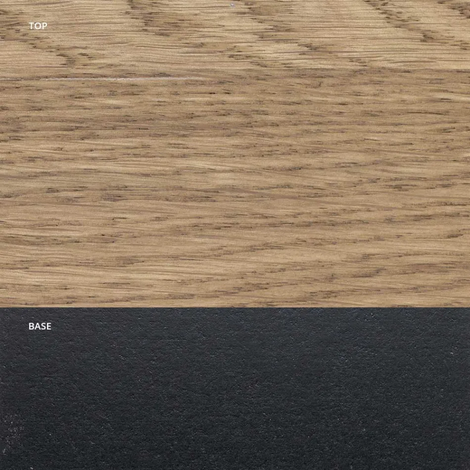 طاولة طعام من خشب البلوط المطلي والمعدن من ماسيلاتو، صنع في إيطاليا - رياض Viadurini