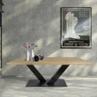 طاولة طعام من خشب البلوط المطلي والمعدن من ماسيلاتو، صنع في إيطاليا - رياض Viadurini